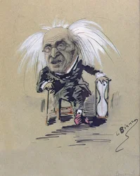 Karikatur von Michel-Eugène Chevreul (1786-1889) ca. 1885-89